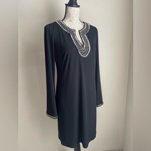 Laundry By Shelli Segal Black Dress with Silver Accents